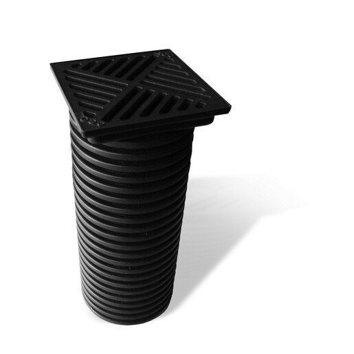 ACO Versickerungs Ablaufkasten + Gitter aus Gusseisen 25,5x25,5x64cm