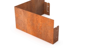 Cortenedge Eckstück flach – Länge: 300 – Breite: 300 – Höhe: 290 – Dicke: 2 mm