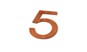 Nummer 5 - Modell: Hausnummer Corten