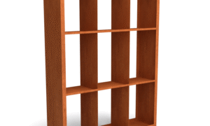 Egura Cortenstahl Holzlager - Unterteilung 9 Boxen - Länge: 1500 - Breite: 385 - Höhe: 2000