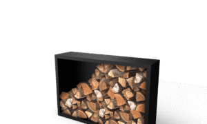 Beltza schwarz Holzlager mit Rückwand - Länge: 1500 - Breite: 385 - Höhe: 1000