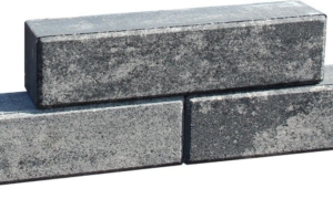 Mauerstein Glatt 40x10x10cm Grau / Schwarz mit Fase
