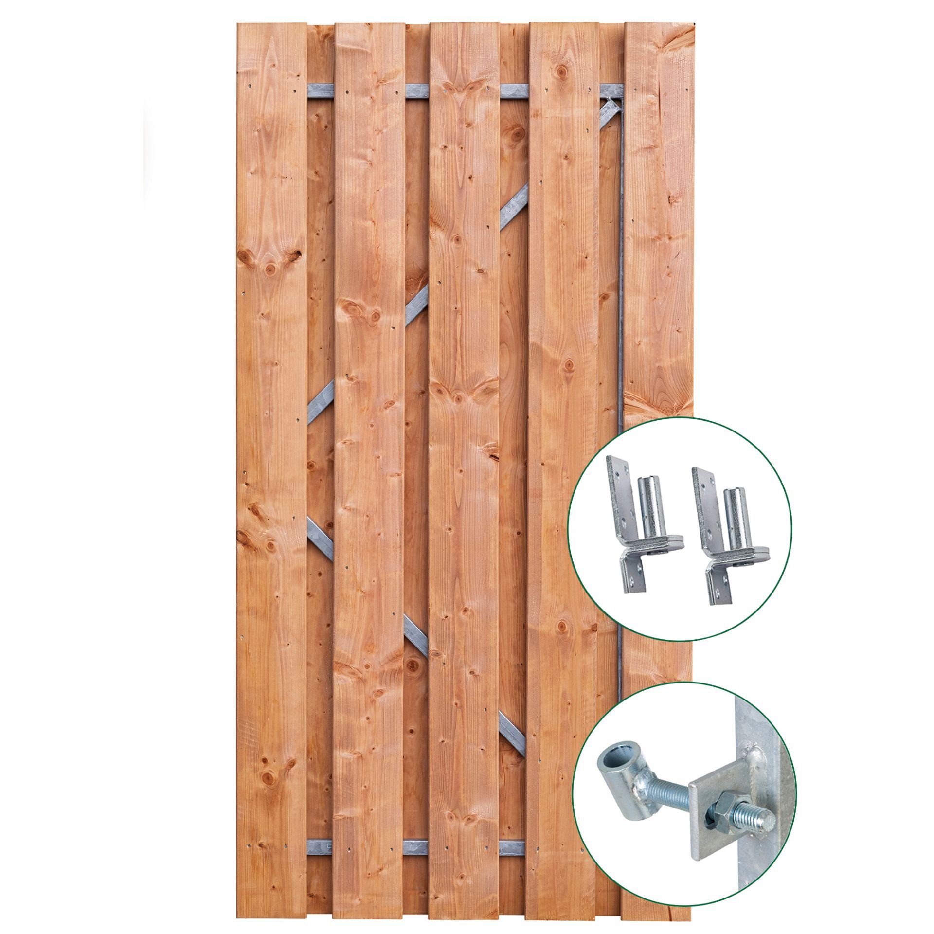 Gartentor, Red Class Wood, 9 Latten Solide, 180x100 cm