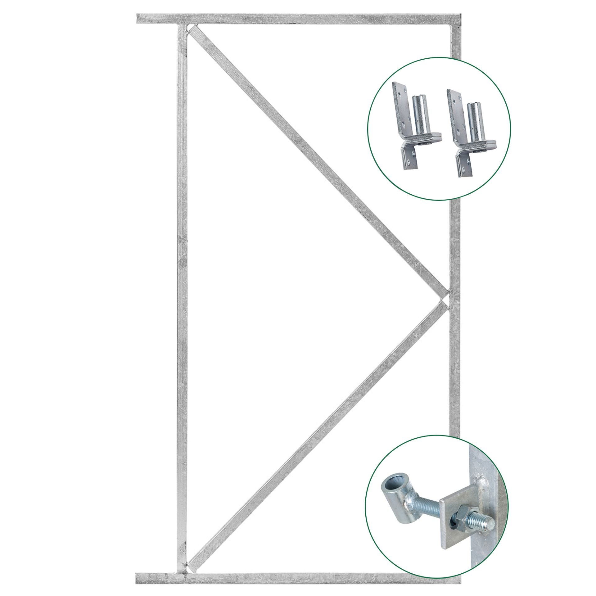 Eiserner Torrahmen, galvanisiert H80 x B100 cm