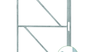 Eiserner Torrahmen, galvanisiert H200xB100 cm, mit SCHLOSSKASTEN