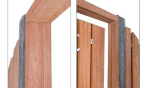 Gartentorrahmen + Anschlagprofil Hartholz
