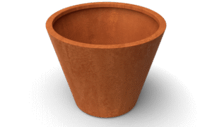 Konische konische Pflanzgefäße aus Cortenstahl - Länge: 1000 - Höhe: 800