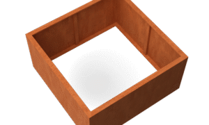 Artesa rechteckige Hochbeet aus Cortenstahl – Länge: 1200 – Breite: 1200 – Höhe: 600 – ohne Boden