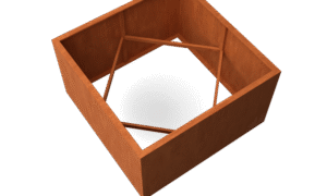 Artesa rechteckige Hochbeet aus Cortenstahl – Länge: 1400 – Breite: 1400 – Höhe: 800 – ohne Boden