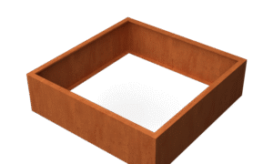 Artesa rechteckige Hochbeet aus Cortenstahl – Länge: 1400 – Breite: 1400 – Höhe: 400 – ohne Boden