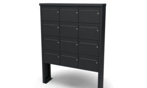 Multibox 3breit 4 hoch Briefkasten Ral 9005/1260x275x1700mm  (lxbxh)