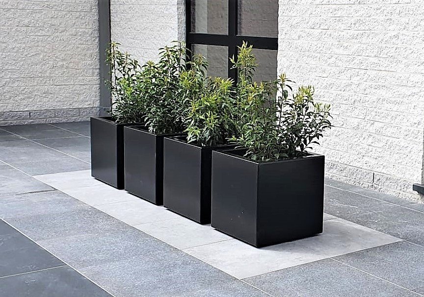 Quadrus Quadratische Pflanzgefäße aus Aluminium – Länge: 500 – Breite: 500 – Höhe: 500 – Bild 3